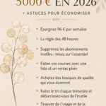 Femme souriante regardant ses économies avec un carnet de notes