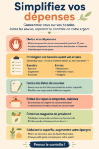 Femme tenant un carnet de dépenses avec une tasse de café, réfléchissant à ses finances personnelles.