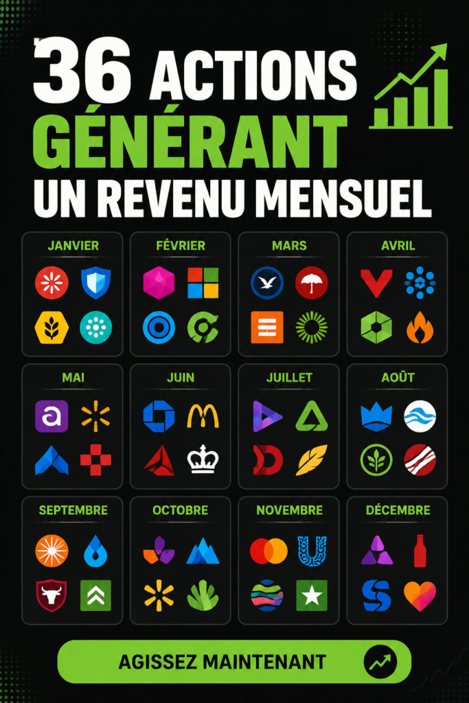 Image illustrant des actions qui génèrent un revenu mensuel stable