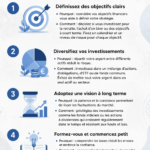 Femme souriante consultant des conseils d'investissement en ligne.