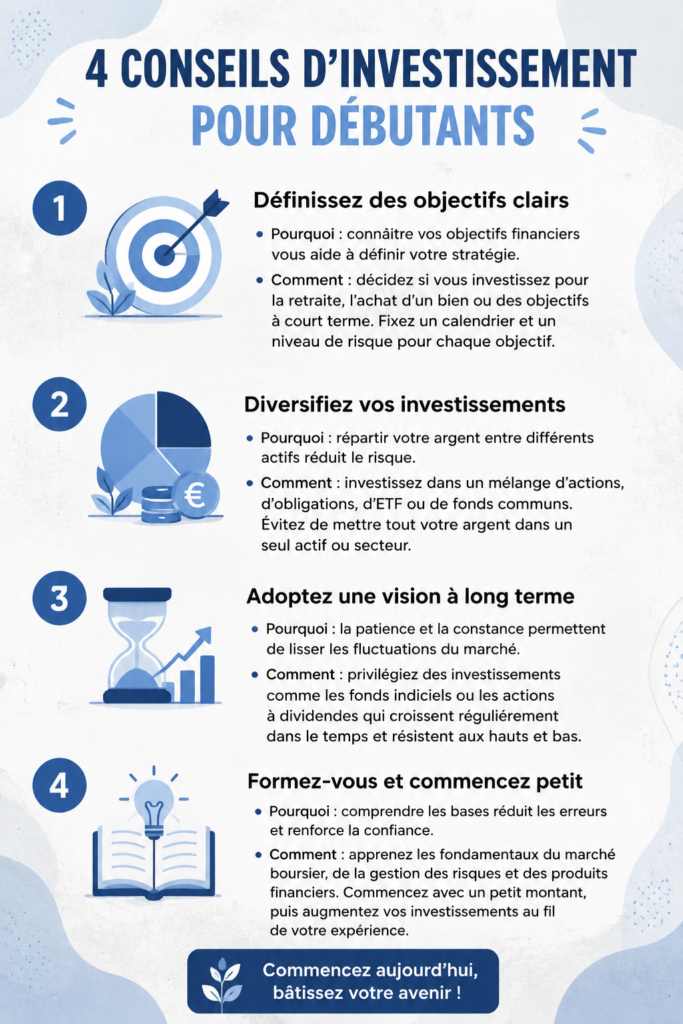 Femme souriante consultant des conseils d'investissement en ligne.