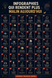 Infographie colorée illustrant diverses statistiques éducatives