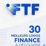 Logo moderne représentant une entreprise financière avec des couleurs élégantes et professionnelles.