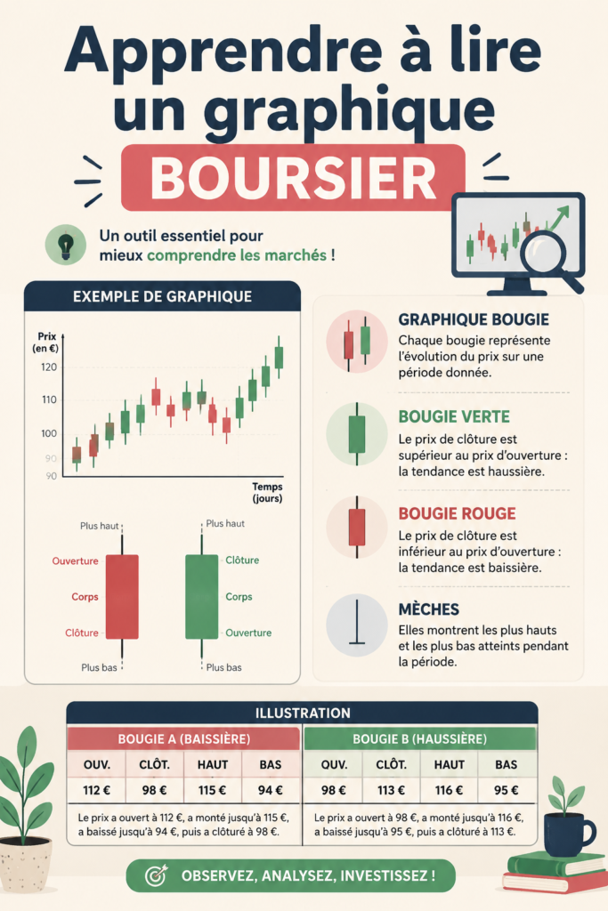 Un graphique boursier illustrant des fluctuations de marché.