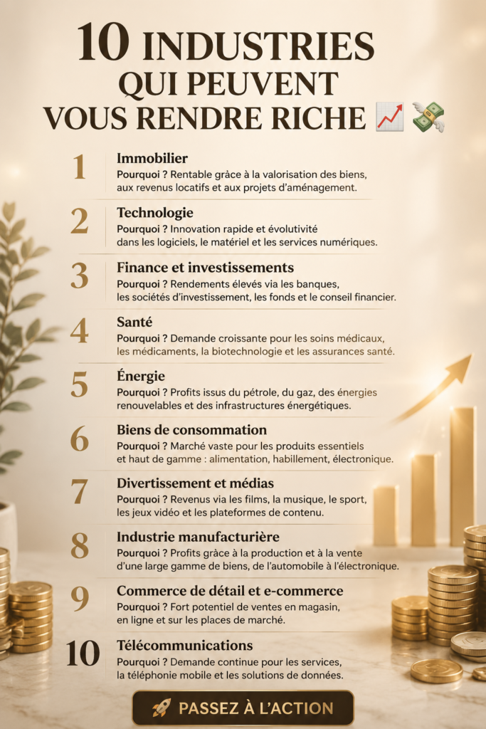 Une femme d'affaires souriante regardant un graphique en croissance, symbole de réussite financière dans des secteurs d'activité florissants.