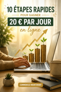 Femme souriante devant son ordinateur, découvrant des astuces pour gagner de l'argent en ligne.