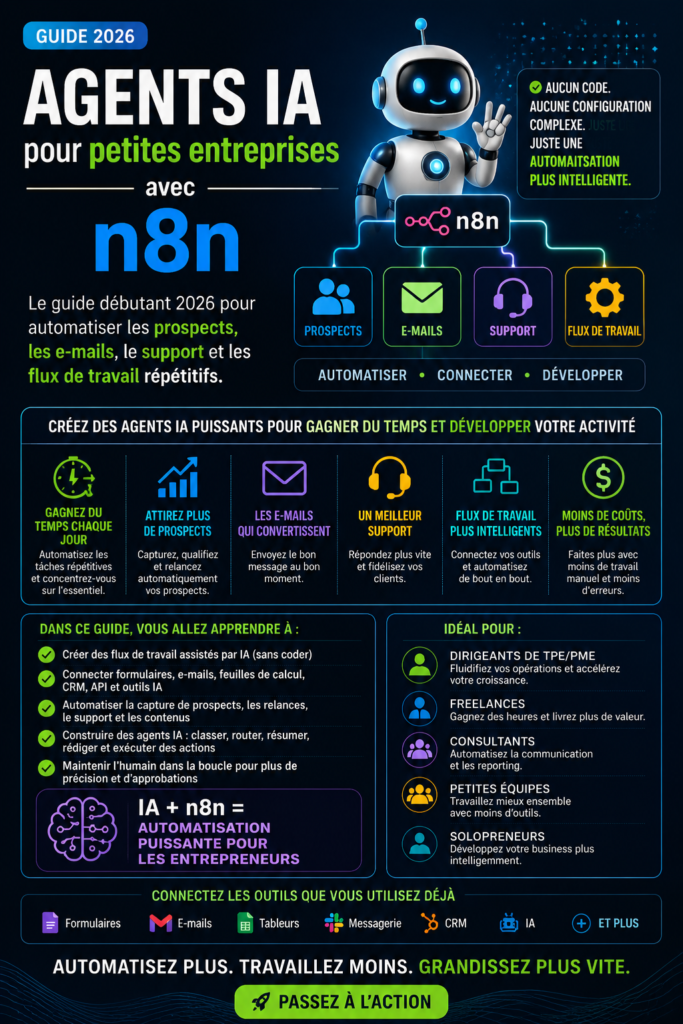 Une femme entrepreneure utilisant l'outil n8n sur son ordinateur pour automatiser son entreprise.