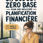 Femme consultent son budget zéro sur un ordinateur