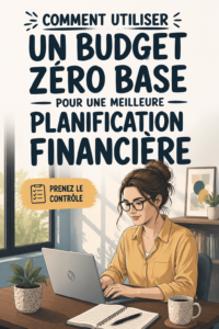 Femme consultent son budget zéro sur un ordinateur