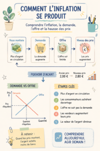 Graphique illustrant l'évolution de l'inflation dans le temps