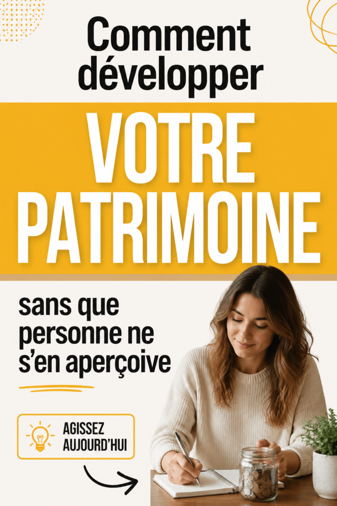 Femme souriante examinant ses finances avec un carnet et un stylo dans un cadre confortable, illustrant la gestion discrète de patrimoine.
