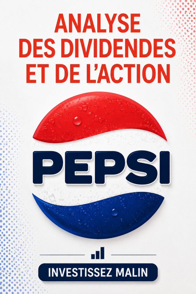Illustration de l'analyse des dividendes de Pepsi montrant des graphiques financiers.
