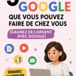 Femme travaillant sur un ordinateur portable à la maison pour un emploi Google