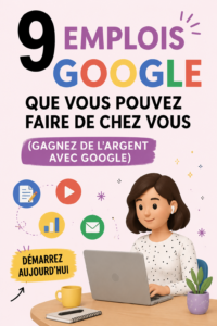 Femme travaillant sur un ordinateur portable à la maison pour un emploi Google