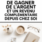 Femme travaillant sur son ordinateur à la maison pour générer des revenus supplémentaires.