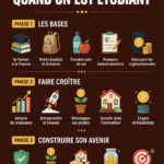 Etudiant concentré sur la gestion de son budget avec un ordinateur et des notes.