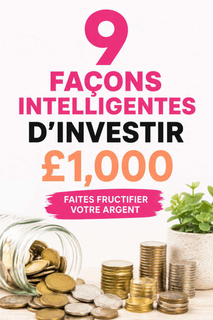 Femme tenant un billet de 1000 euros, réfléchissant à des options d'investissement.