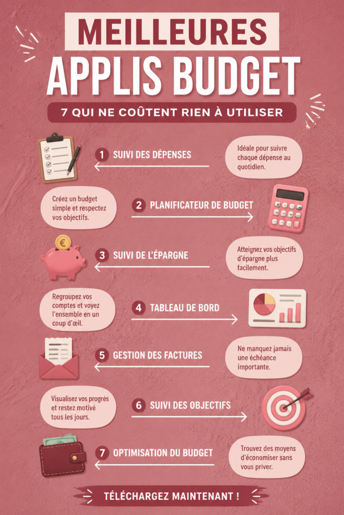 Illustration d'une femme utilisant une application de budget sur son smartphone.