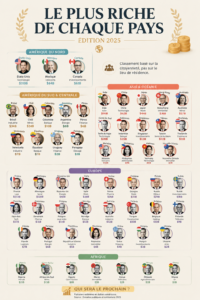 Infographie des milliardaires par pays pour 2025