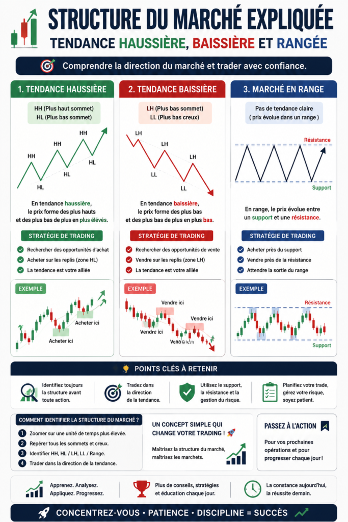 Graphiques illustrant les tendances de marché pour le trading