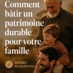 Une famille réunie smiling autour d'un tableau de gestion financière, symbolisant la richesse générationnelle.