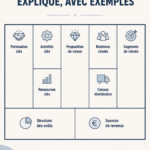 Exemple visuel d'un Business Model Canvas pour une startup.