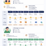 Illustration montrant le processus de design thinking avec des mots-clés comme empathie et innovation.