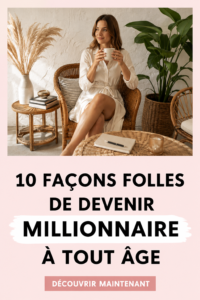 Une femme souriante examinant des documents financiers avec une tasse de café à la main, symbole de prospérité.