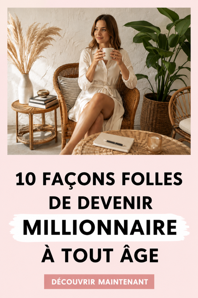 Une femme souriante examinant des documents financiers avec une tasse de café à la main, symbole de prospérité.