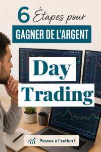 Femme analysant des graphiques de trading sur un ordinateur.