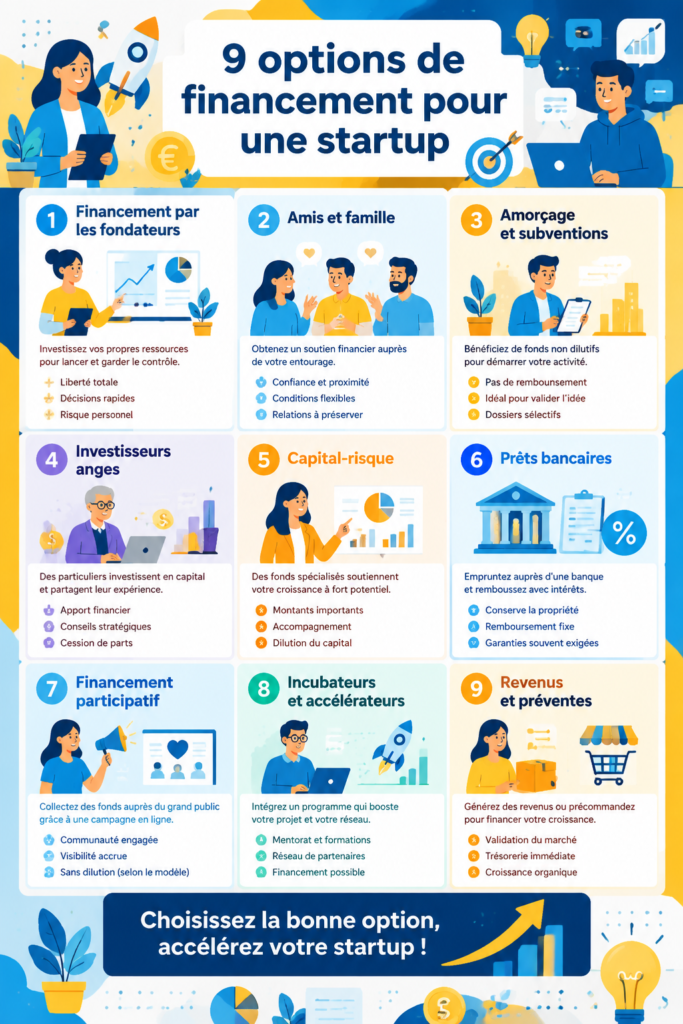 Femme d'affaires examiner des options de financement pour sa startup.