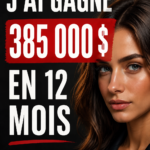 Une femme souriante devant un ordinateur, représentant le succès en ligne.