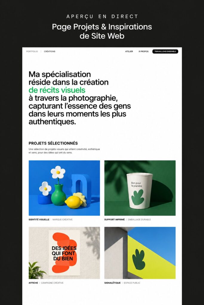 Exemple de design moderne et créatif pour un site web