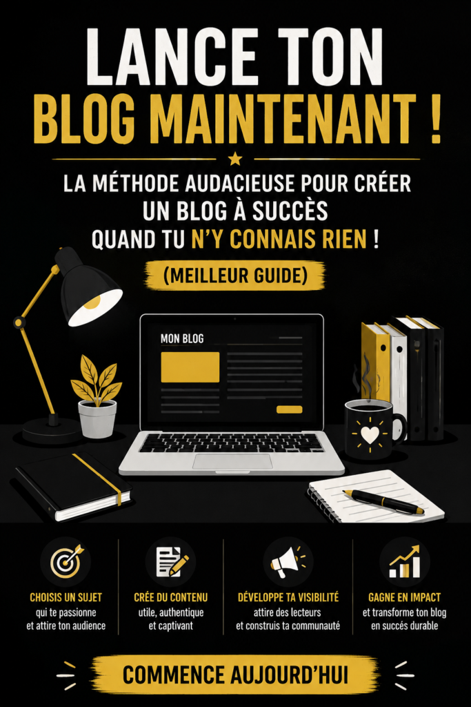 Femme souriante devant son ordinateur, travaillant sur son blog personnel.