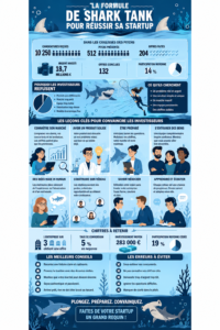 Illustration de la méthode Shark Tank pour les startups.