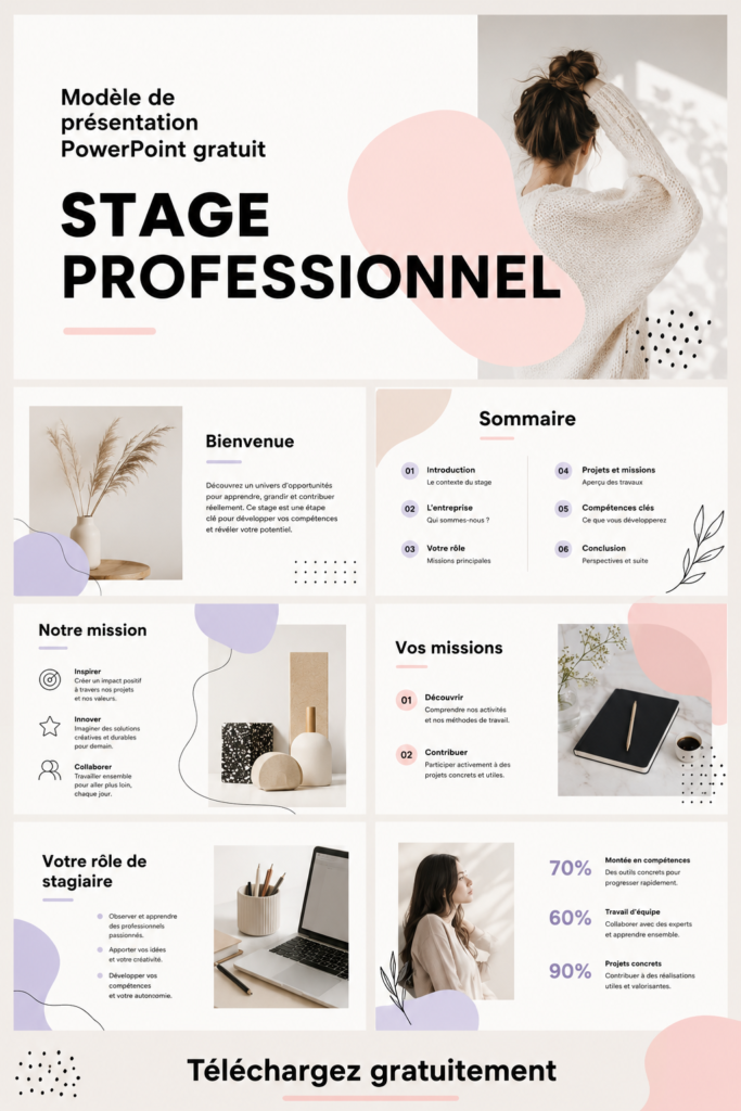 Modèle de présentation pour un stage gratuit à découvrir