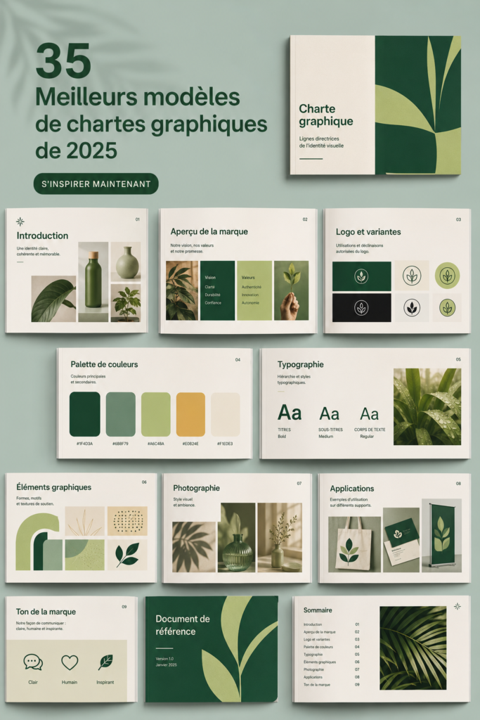Visuel représentatif d'un guide de marque avec éléments graphiques