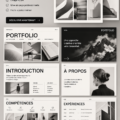 Un modèle de portfolio créatif sur un écran d'ordinateur, illustrant des designs modernes.