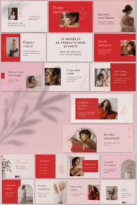 Modèle de présentation créatif montrant des graphiques et des éléments visuels