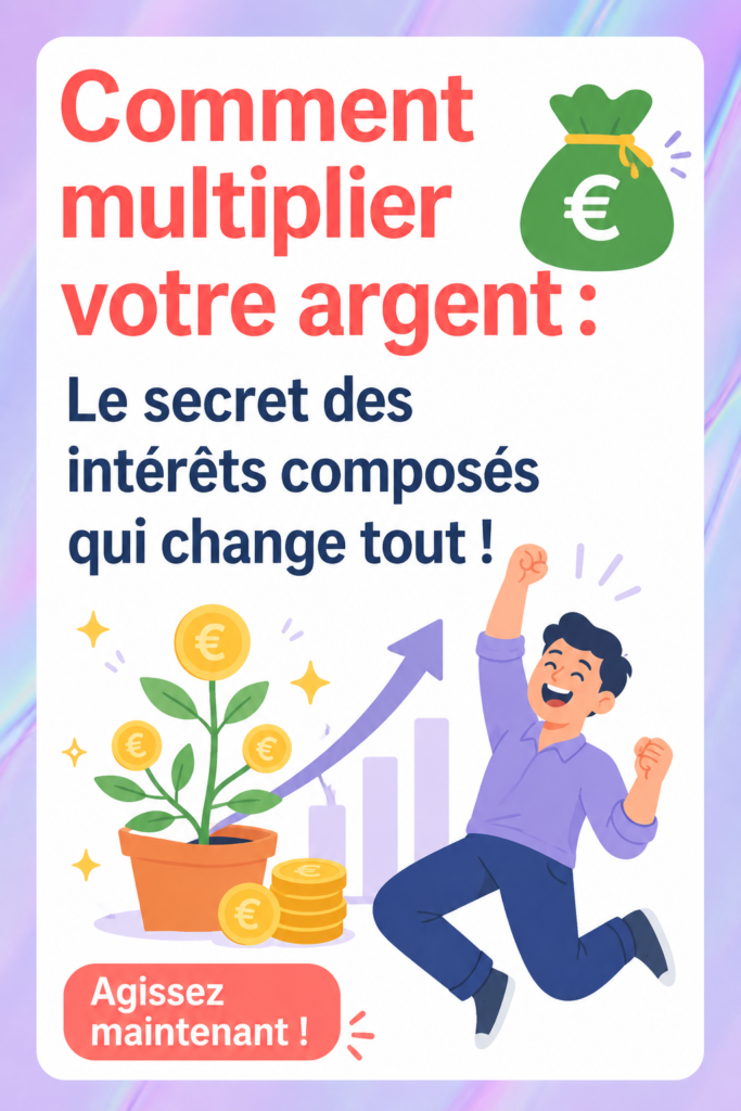 Une femme souriante discutant des stratégies d'investissement sur son ordinateur avec des graphiques d'intérêts composés à l'écran.