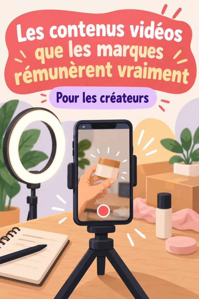 Femme créant du contenu UGC, avec un ordinateur et des vidéos