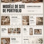 Exemple de site portfolio pour un Social Media Manager avec une mise en page attrayante et professionnelle.