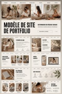 Exemple de site portfolio pour un Social Media Manager avec une mise en page attrayante et professionnelle.
