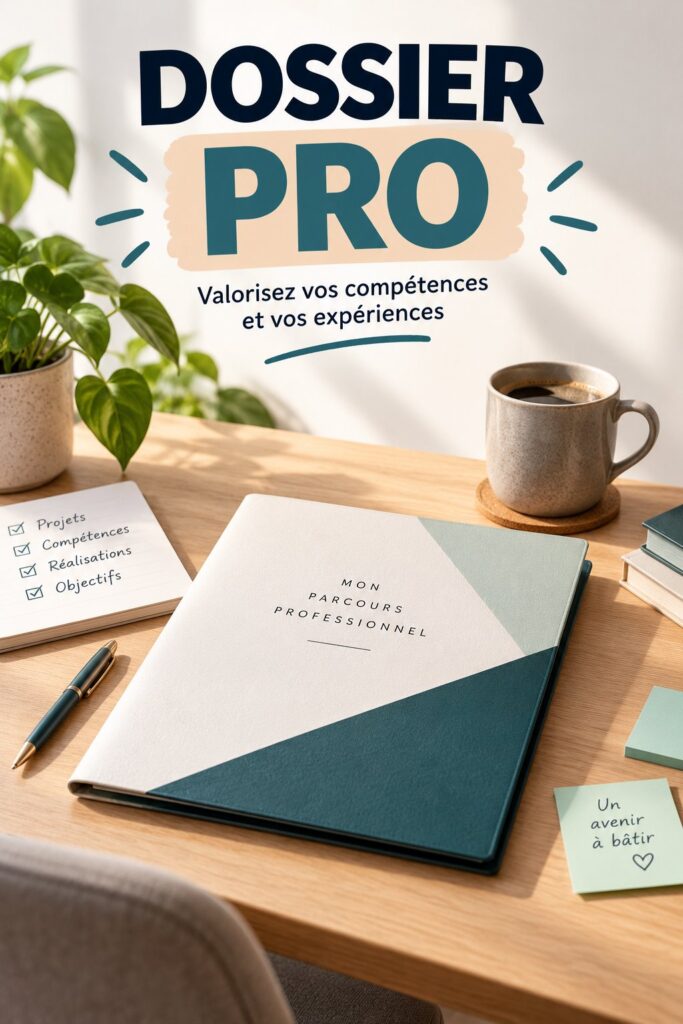 Femme professionnelle créant un dossier pro sur Genially, avec un ordinateur portable ouvert.