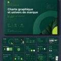 Un guide de marque sur une table de travail avec des éléments graphiques