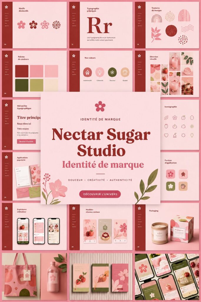 Logo de Nectar Sugar Studio avec des couleurs pastel modernes