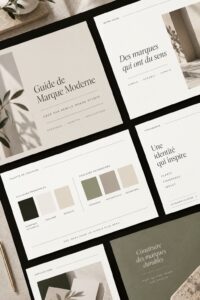 Illustration de lignes directrices modernes pour une marque professionnelle et cohérente.