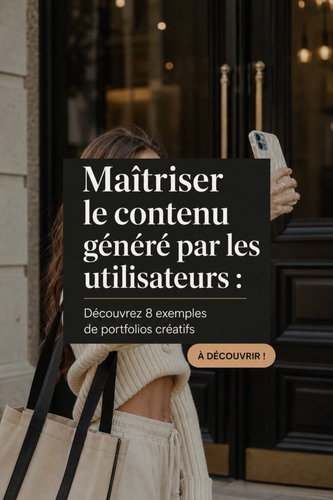 Exemple de portfolio créatif mettant en avant le contenu généré par les utilisateurs