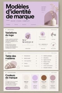 Modèles d'identité de marque illustrant des concepts de café et boulangerie.