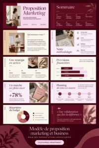 Modèle de présentation professionnelle engageant avec des graphiques colorés